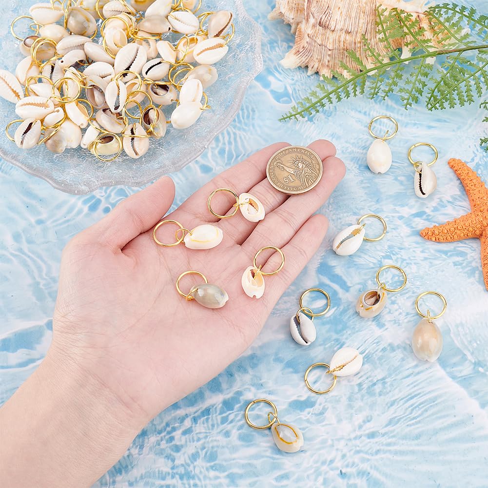 PLIGREAT 60 Pcs Seashell Dreadlock Ring Charms Beach Style Braided Hair Ornaments Dreadlock Hair Clips for Women Men Dreadlock Accessories DIY Hair Decorations - Image 3