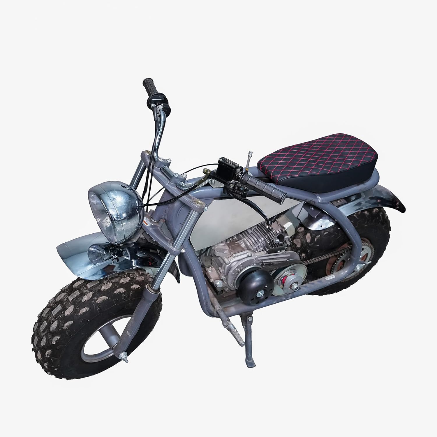 JMCHstore Red Diamond Stitch Retro Upgraded 17'' Seat for Coleman BT200X Mini bike 196cc, Hisun 200-7 for Viper 200cc Trail bike Cushion Replacement parts