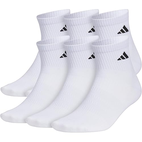 adidas mens Superlite 3.0 Quarter Sock Athletic, Lightweight, Breathable With Targeted Padding and Arch Compression (6-pair)