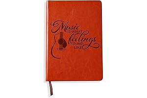 LBWCER Music is What Feelings Sound Like Leather Journal Notebook: Gift for Music Lovers