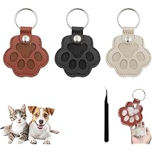 3 PCS Cat Dog Keychain Memorial Gifts, Cute Leather Paw Keepsake Keyring for Pet Fur or Hair, A Loving Remembrance Charm for Bag Purse Holder