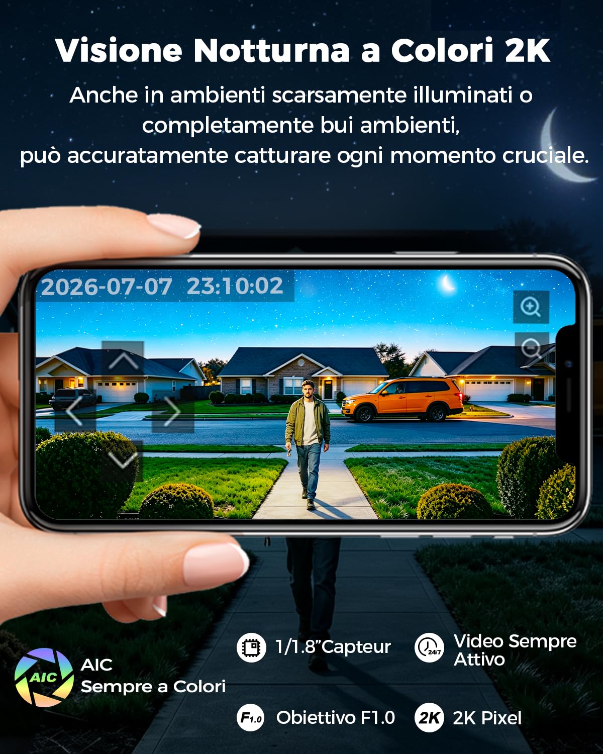 GENBOLT Telecamera Sicurezza Solare 2K 4G LTE Esterna Senza WiFi | Registrazione 24/7, Obiettivo F1.0, Rilevamento IA Uomini, Portata 90 Piedi, AOV