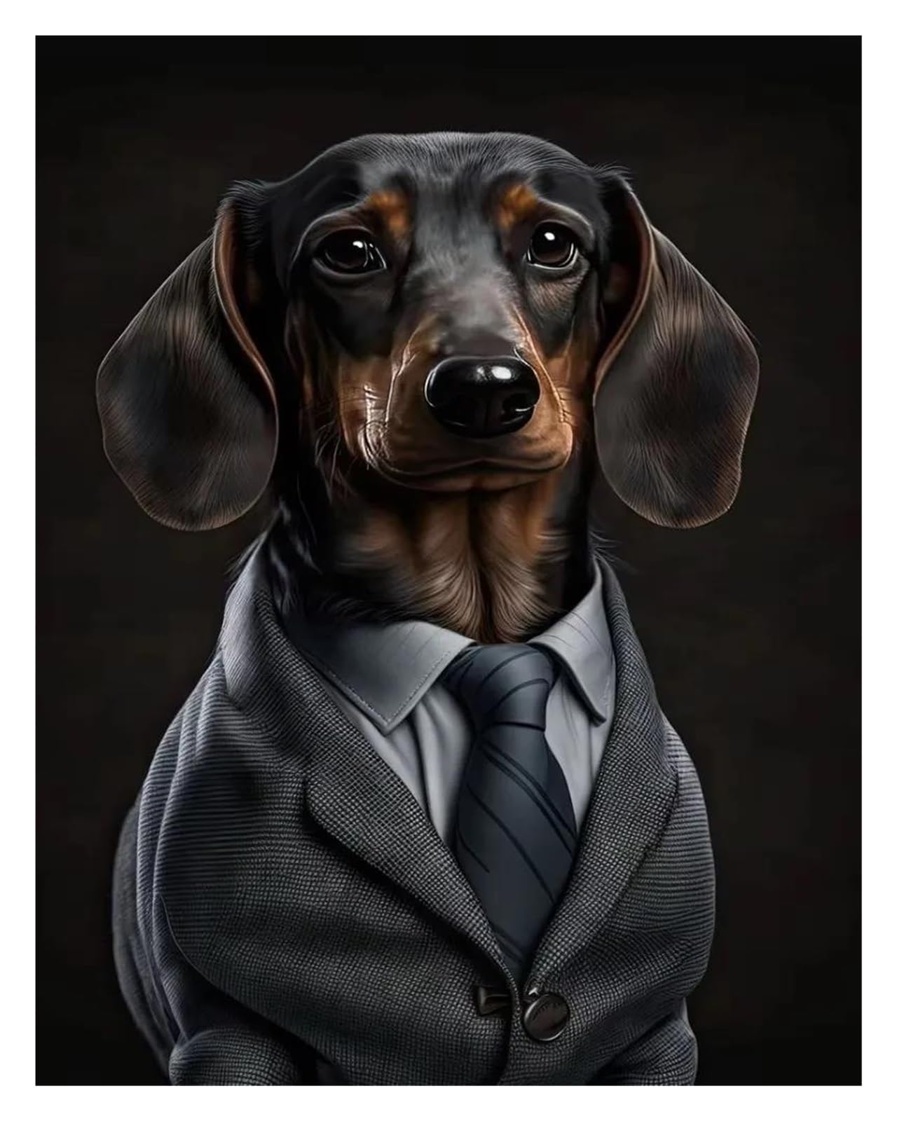 Peinture sur toile XENITE caniche et berger costume de mode pour salon moderne