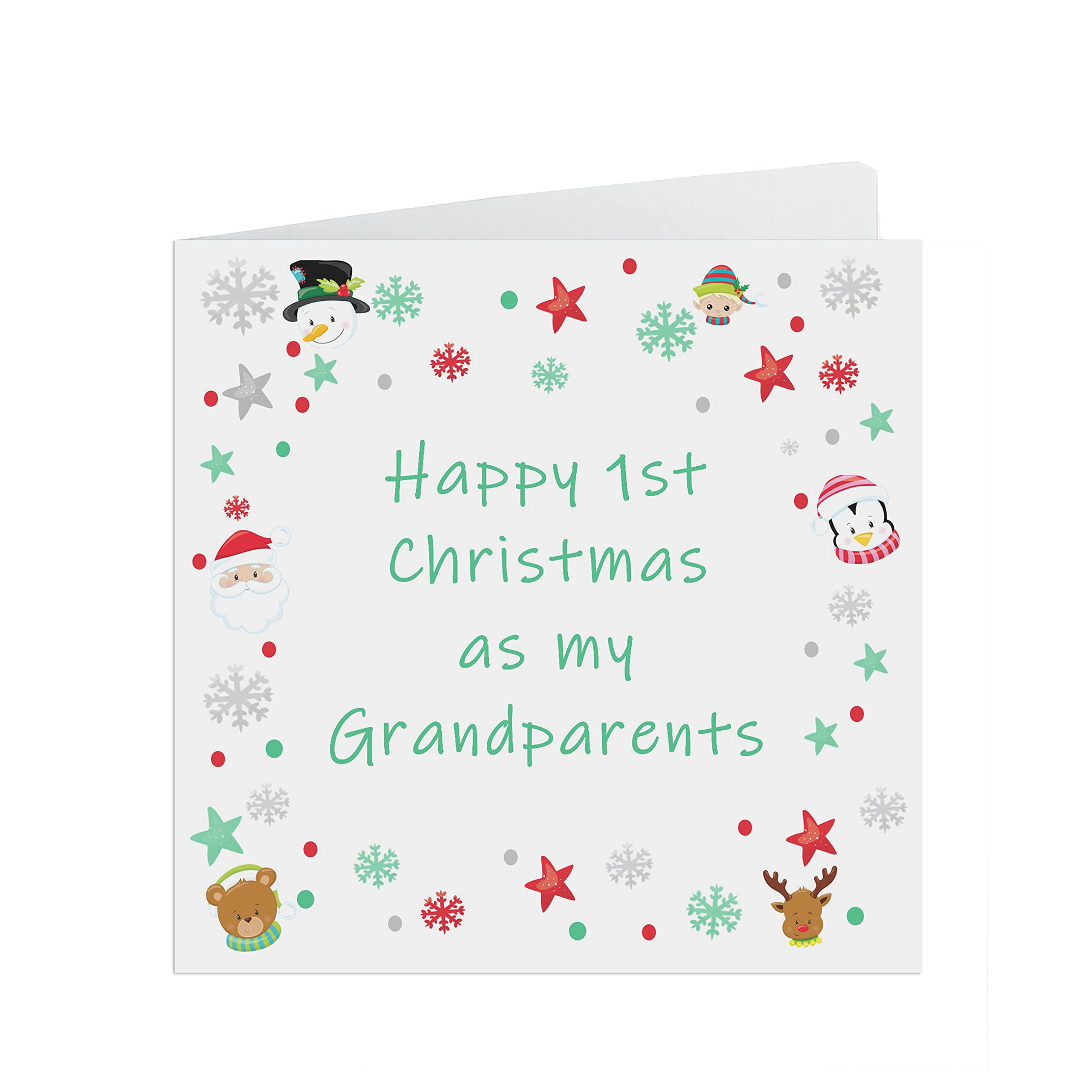 Happy 1st Christmas As My Grandparents, Colourful Christmas Card Design