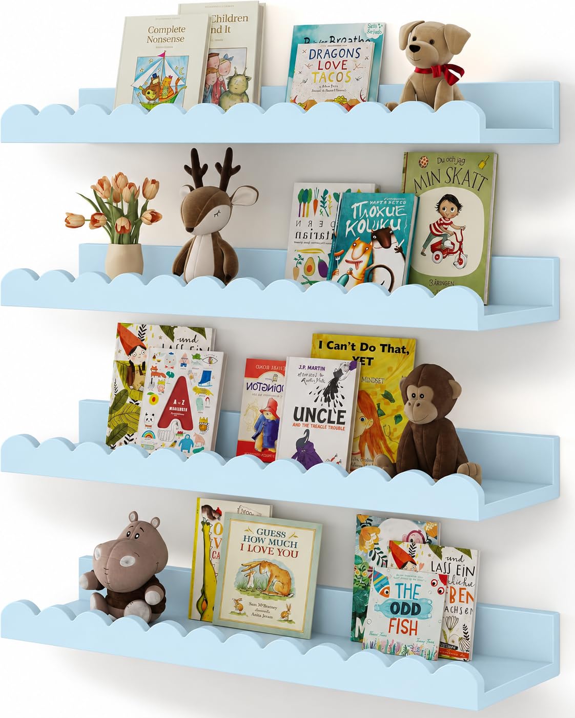 Shario Floating Shelves - White Nursery Book Shelves -15 Shario Floating Shelves - White Nursery Book Shelves -15
