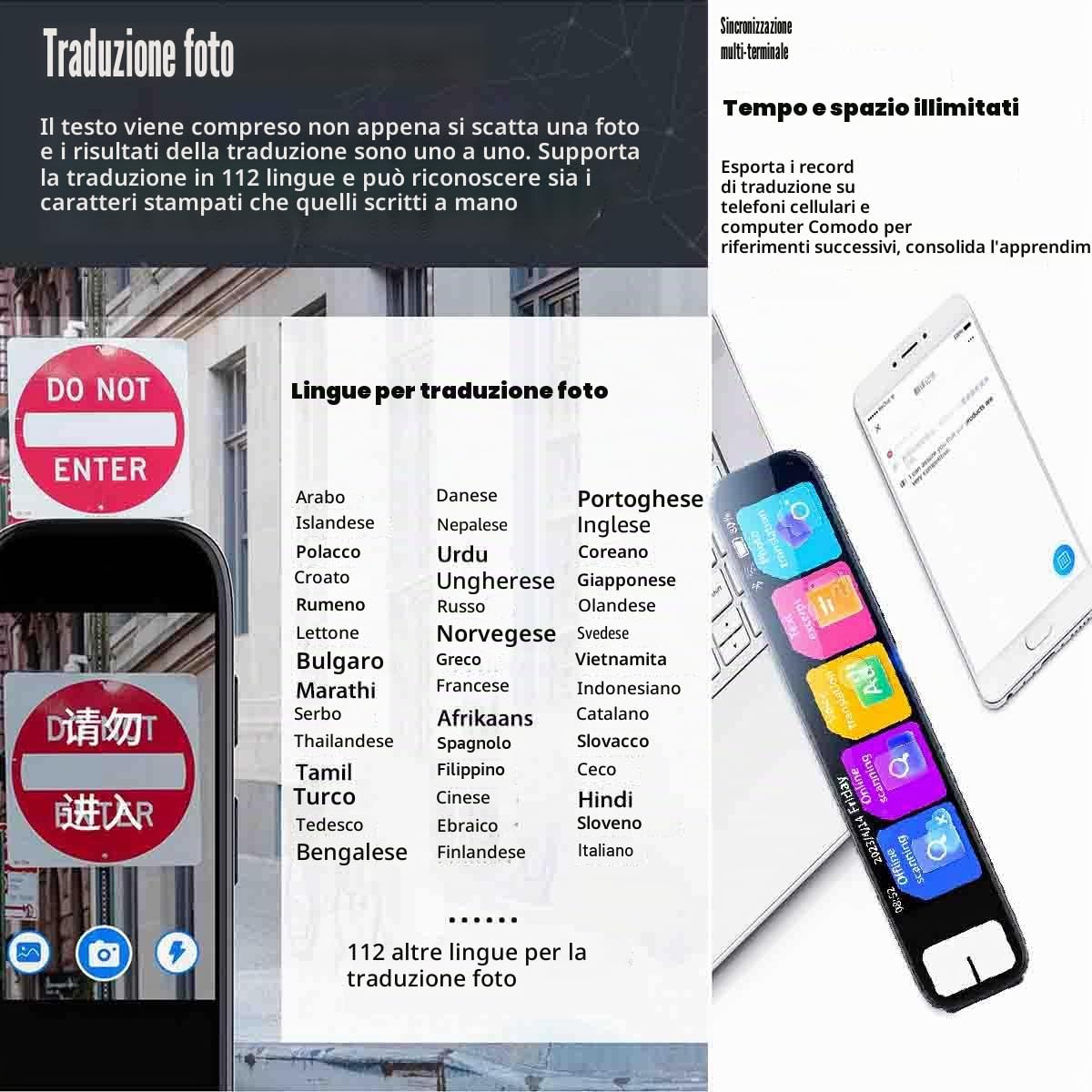 AI Smart Pen,Translator Scanner Pen,Instant AI Answers for Math,History & More Offline Translation (60+ Languages),Camera,Bluetooth,Music & File Storage,Scan Reader Pen Language Translator