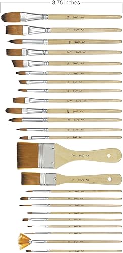 Miniatura 5 de Juego de 24 pinceles de pintura para artistas con bolsa de transporte gratis para acuarela, acrílico, óleo y todos los medios, adecuado para lienzo,