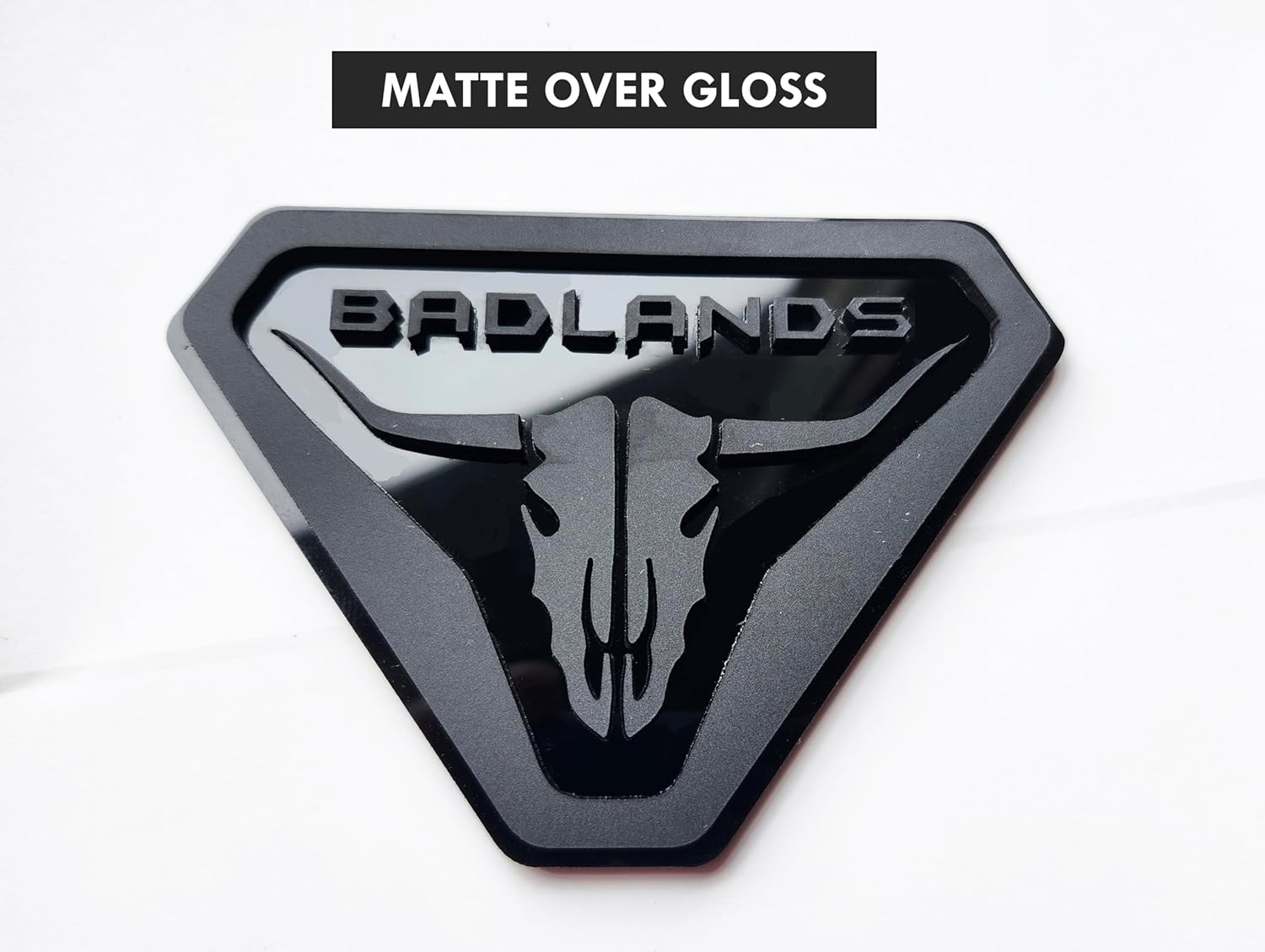 2X Badlands Emblem Badge Logo Compatible with Ford Bronco Truck Sport Offroad 4x4 (Gloss Over Matte)