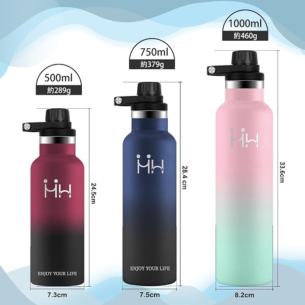 KollyKolla 水筒 750ml 最強保温 直飲み ステンレスボトル シームレス 大容量 軽量 洗いやすい 自転車 コーヒー 水筒 炭酸対応 おしゃれ 真空断熱 ドリンクボトル - 2