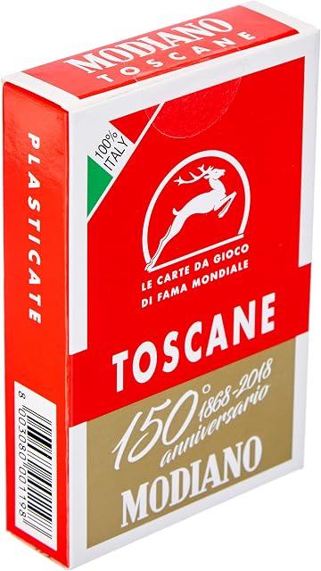 Modiano regional playing cards Tuscan anniversary of 150 years, color red case, 300119