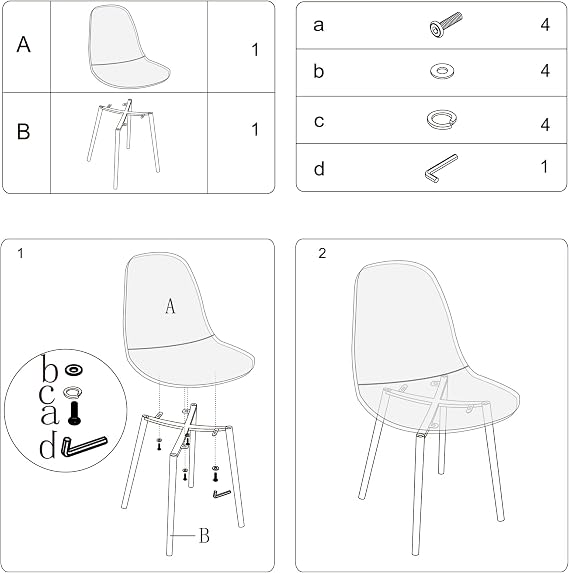 CangLong Acrylic Ghost Crystal Clear Seat,Modern Plastic Shell Accent Side Chairs for Kitchen, Dining, Living, Guest, Bed Room, Set of 4, Transparent 4