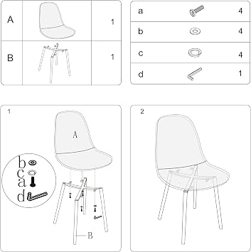 CangLong Acrylic Ghost Crystal Clear Seat,Modern Plastic Shell Accent Side Chairs for Kitchen, Dining, Living, Guest, Bed Room, Set of 4, Transparent 4
