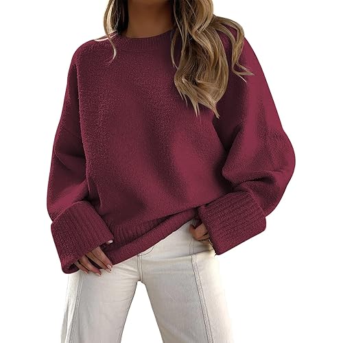LILLUSORY Women's Oversized Sweaters Fuzzy Chunky Warm Pullover Sweater