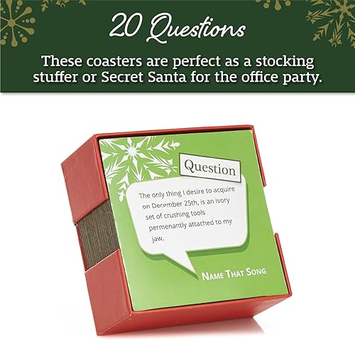 Miniatura 3 de Name That Song Trivia - Posavasos navideños con temática navideña, juego de 20