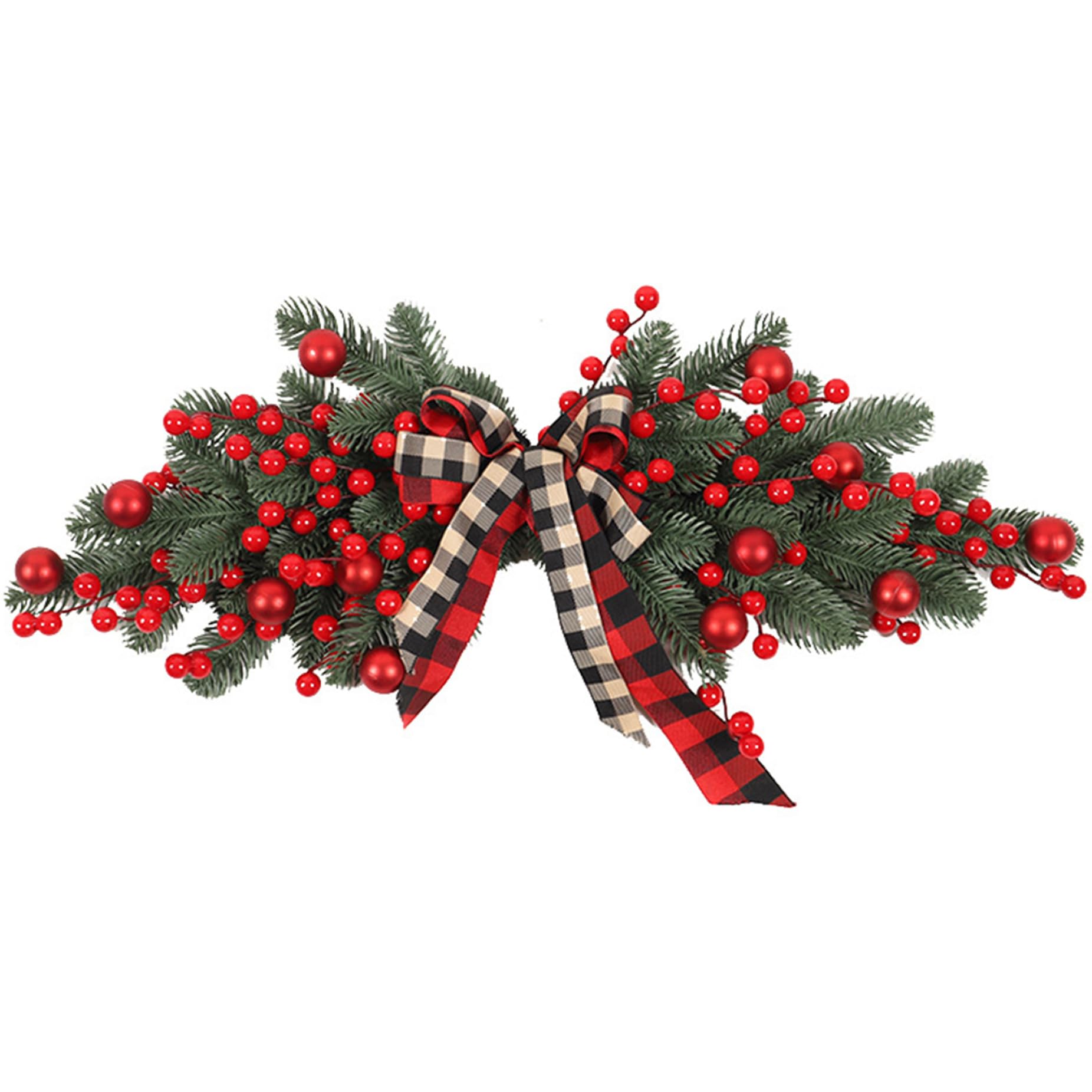 Swag de Noël artificiel pour porte sans entretien pour les vacances d'hiver