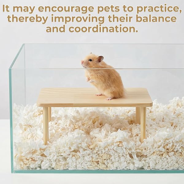 Styquenzer Hamster Plattform, Wooden Platform Für Hamsterkäfig Haustier Cage Accessories with Legs Kletter- Und Balancierspielzeug Für Syrian Dwarf Hamsters, Gerbils, Mice, Degus or Other Small Pets - 3