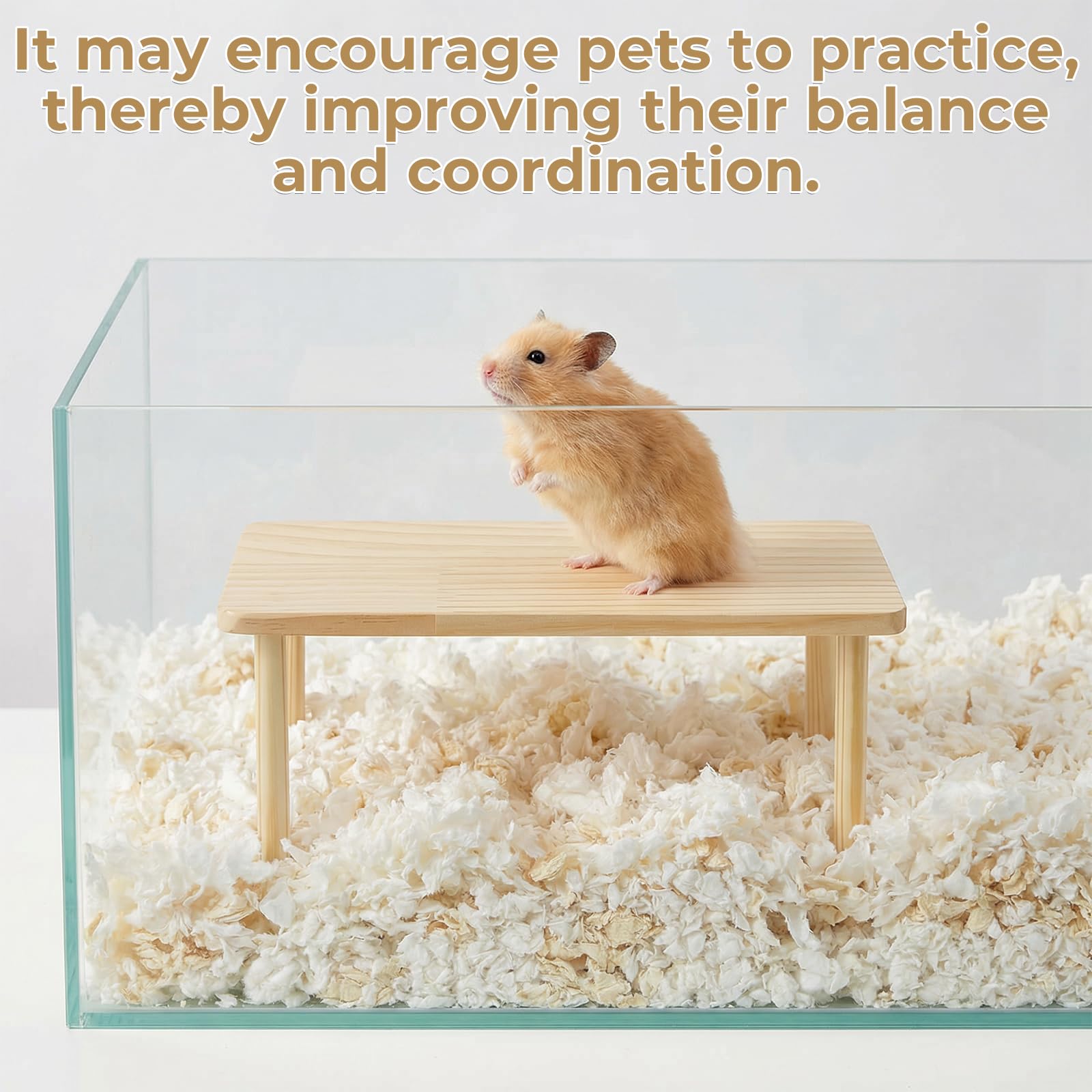 Styquenzer Hamster Plattform, Wooden Platform Für Hamsterkäfig Haustier Cage Accessories with Legs Kletter- Und Balancierspielzeug Für Syrian Dwarf Hamsters, Gerbils, Mice, Degus or Other Small Pets - 3