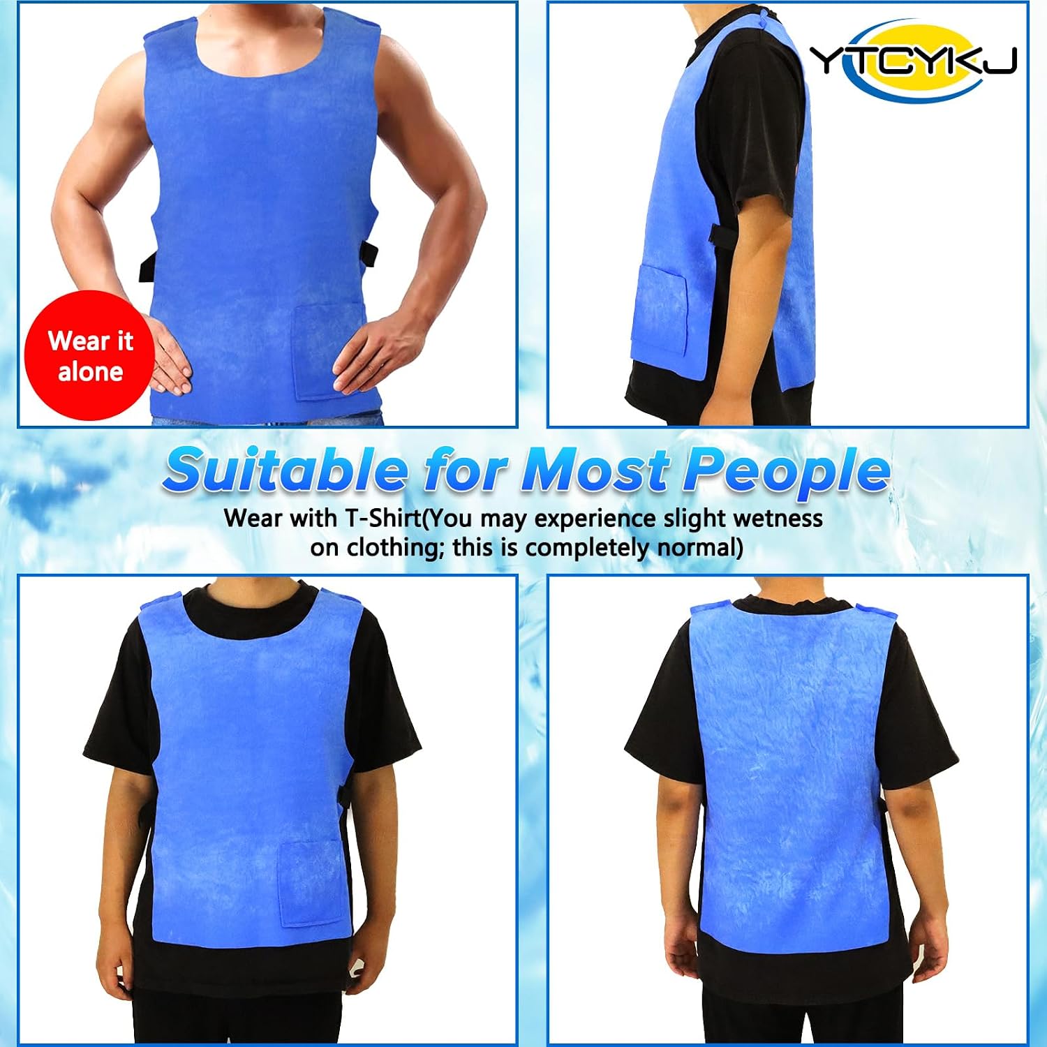 Cooling Ice Vest for Men and Women,Adjustable Evaporative Cooling Vest for Hot Weather, No Ice or Electricity Needed