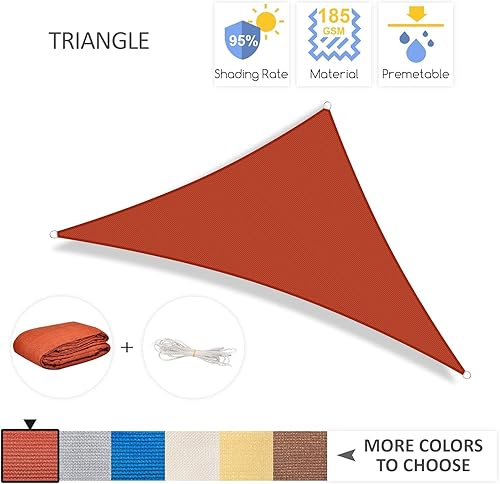 Miniatura 2 de Garden EXPERT Toldo parasol de 20 x 20 x 20  6.09 x 6.09 x 6.09 metros, cubierta de toldo triangular para patio jardín exterior patio trasero, gris