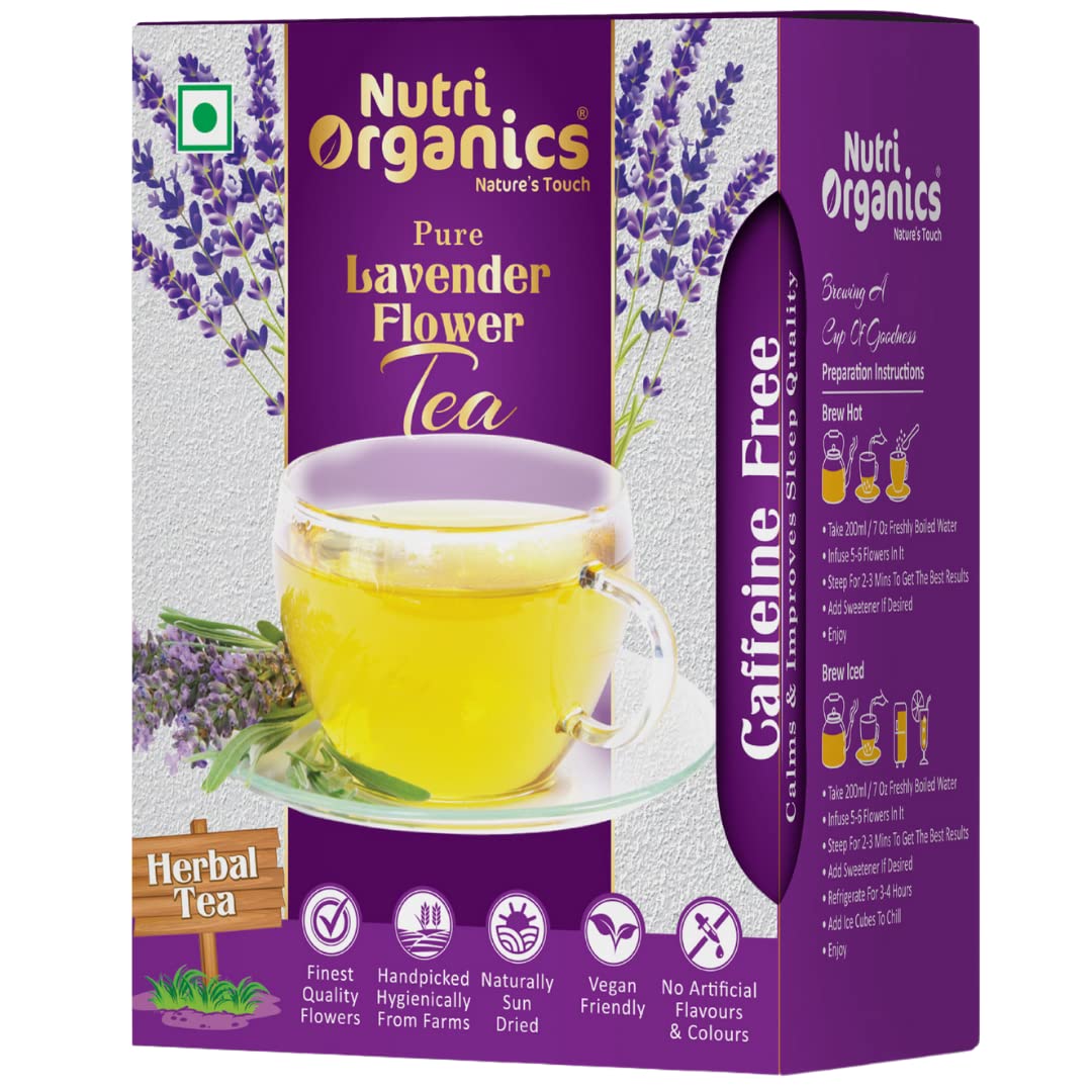 NutriOrganics Herbal Tea Ayurvedic Lavender Flower Tea | Natural Sun-Dried Lavender Flower Buds | Organic Farms Of Kashmir | Cocktails, Organic Soap Making & Infusion, 25 Gram (B0BYZ2LF36) Amazon Price History, Amazon Price Tracker