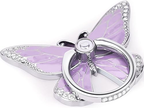 Miniatura 10 de Soporte de anillo de mariposa para teléfono celular, rotación de 360 grados, soporte de agarre de anillo de teléfono, soporte de dedo de metal