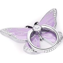 Doflyesky Butterfly Cell Phone Ring Grip Holder, 360 Degrees Rotation Phone Ring Grip Stand, Metal Finger Kickstand Compatible with iPhone, Samsung Galaxy, Android Phone