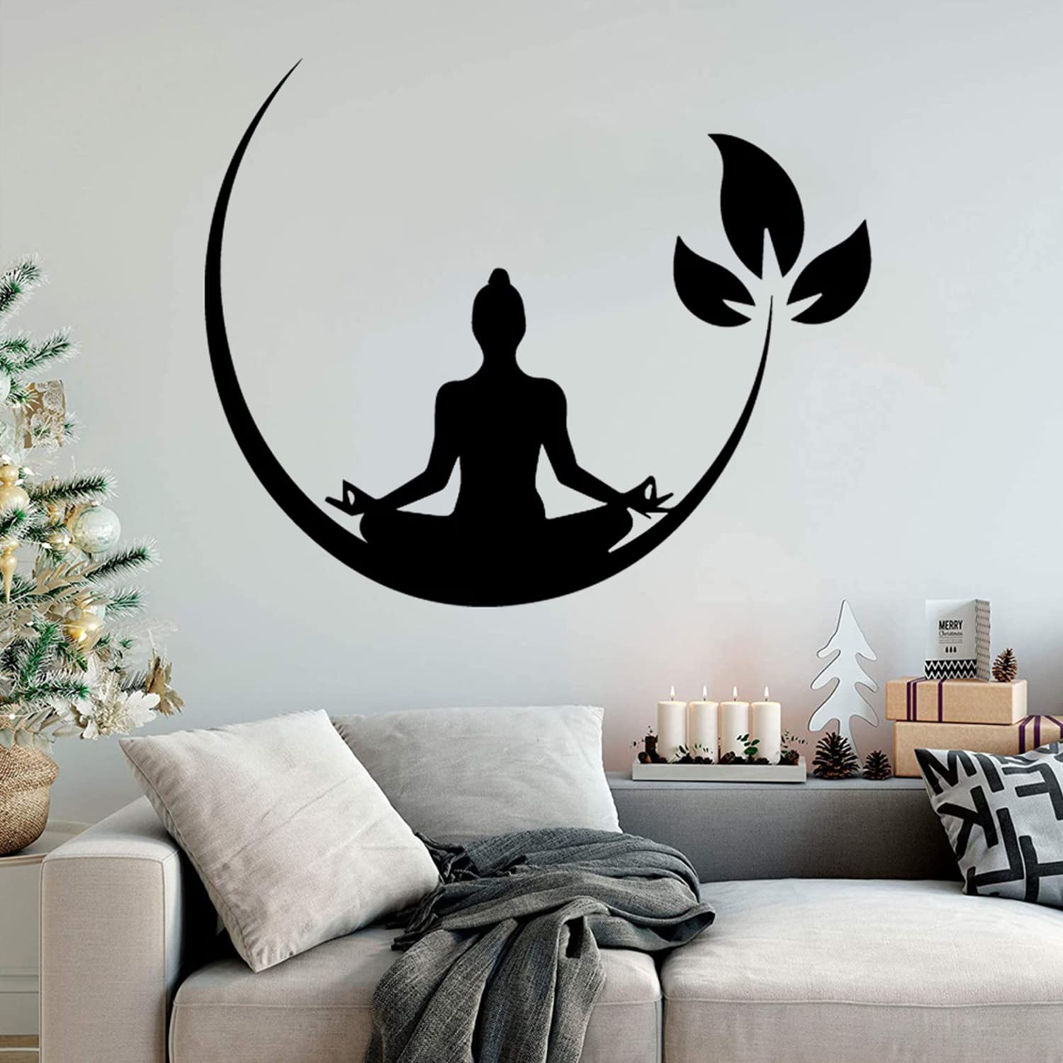 Masque Murale De Bouddha En Bois Doré 65 Cm - Décoration Ethnique Et Spirituelle Pour Intérieur - Artisanat Indonésien