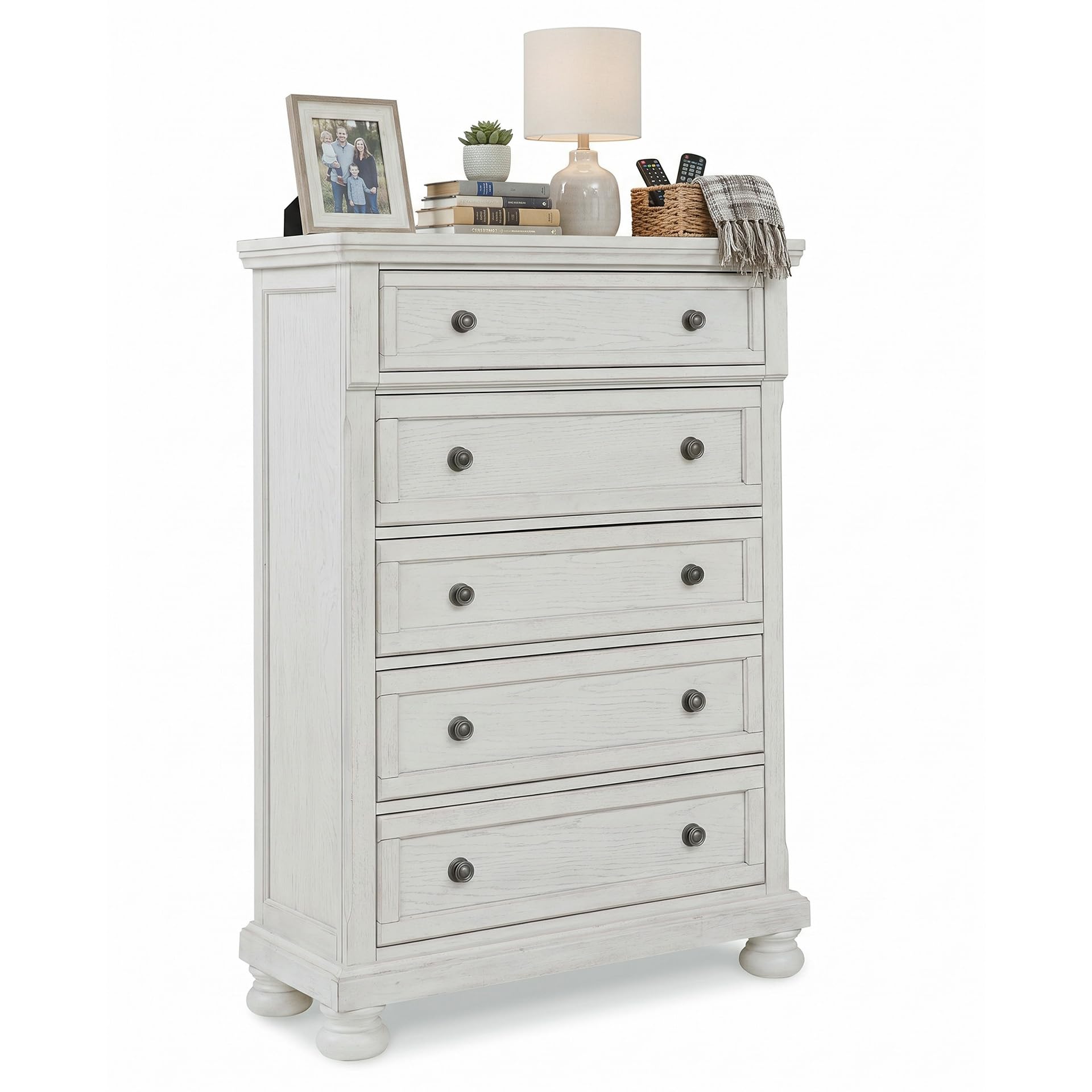 Signature Design by Ashley Robbinsdale Tall Chest of Drawers, Antique White