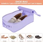 PATIKIL 6 Set Packing Cube Travel Storage Bags Packing Luggage Organizer Bag Waterproof Clothing Laundry Bag Shoe Bag for Suitcases Travel Accessories, Purple