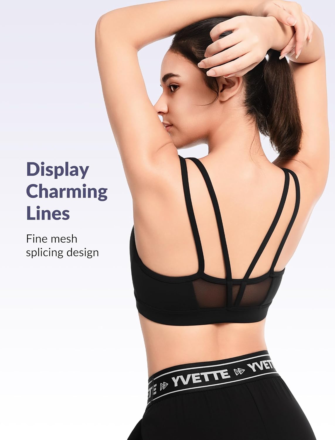 Yvette Sports Bra Lightweight Cloud Series for Women Mesh Splicing Style - Image 5