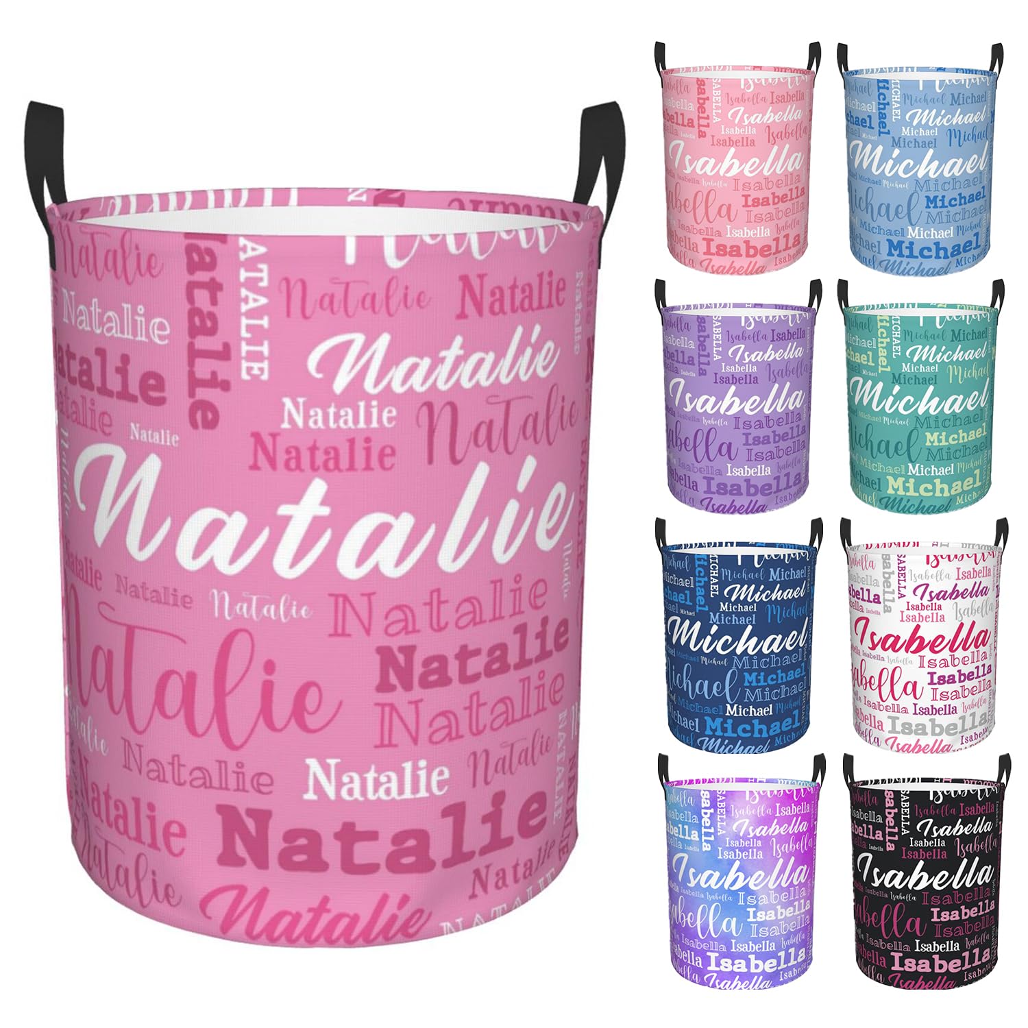 Custom Name Laundry Hamper, Personalized Laundry Baskets with Name for Boys Girls Women Men, Customized Collapsible Dirty Clothes Hamper Easy Storage Gifts for Bedroom Bathroom Living Room
