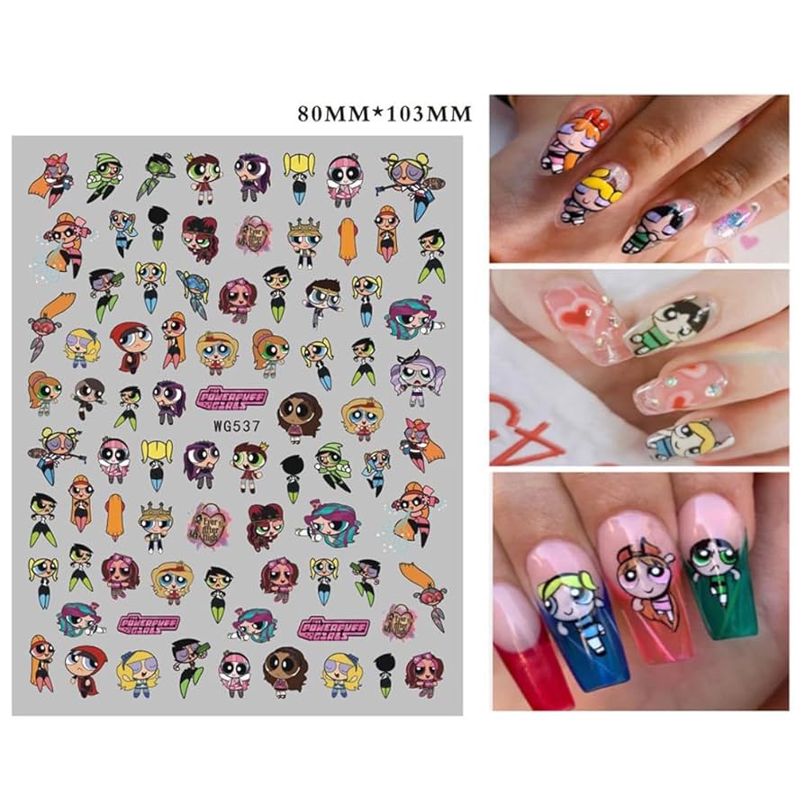 アニメ　キャラクター　ネイルシール Amazon.co.jp: 6枚入 パワーパフ・ガールズ ネイルアート