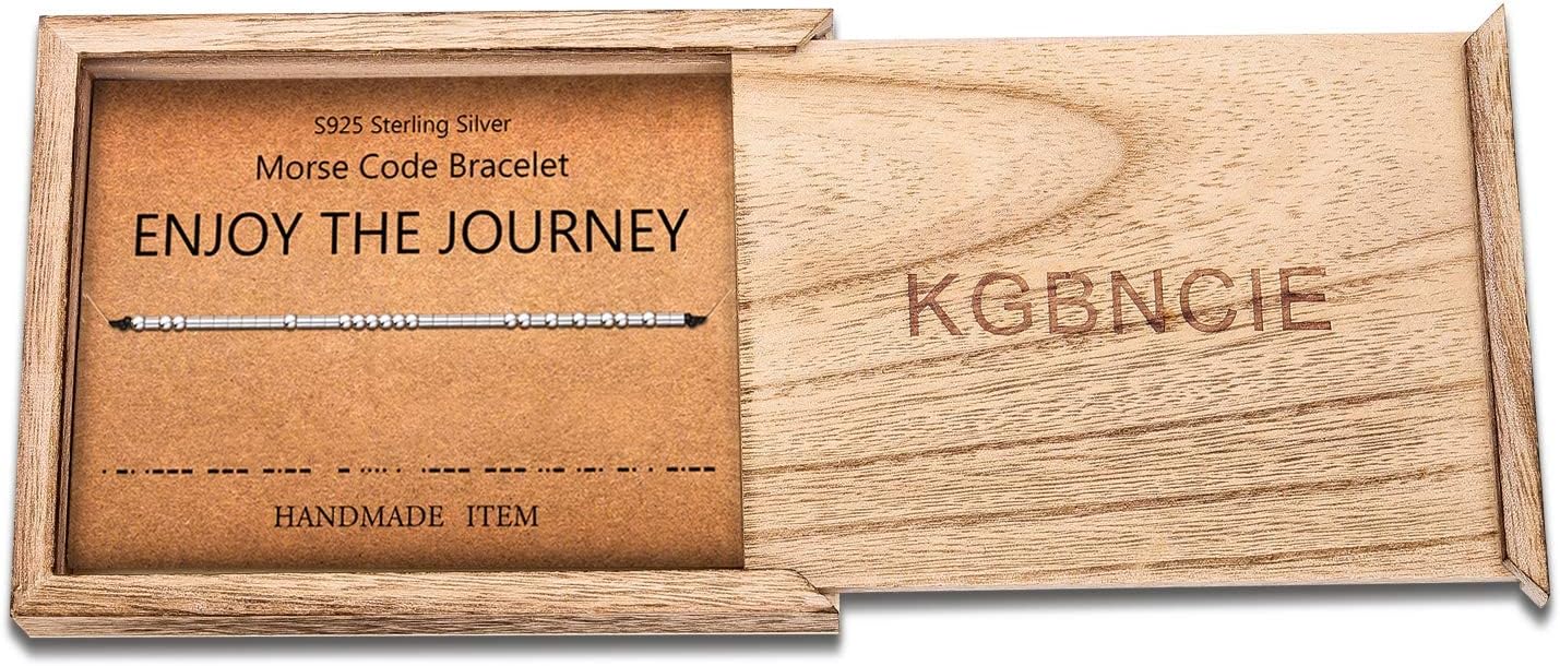KGBNCIE Morse Code Bracelet for Women Sterling Silver Beads on Silk Cord Secret Message Fuck Friendship Inspirational Encouragement Bracelet Gift for Her - Image 7