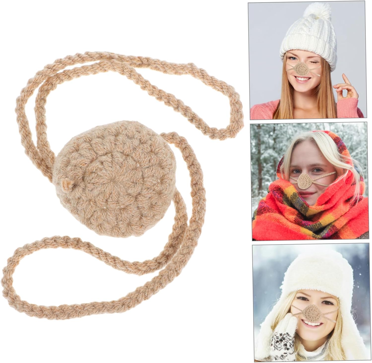 Nose Warmer for Women Soft Knitted Nose Cover Cozy for Skiing and Outdoor Activities Cold Weather