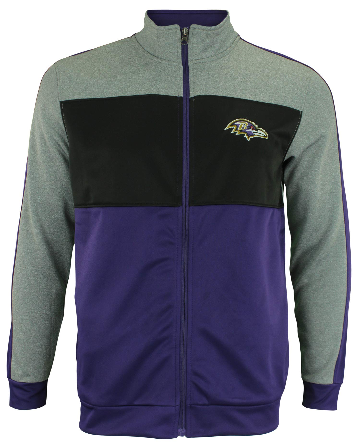 Outerstuff NFL Youth Boys (8-20) Performance Full Zip Stripe Jacket, Baltimore Ravens X-Large (20)