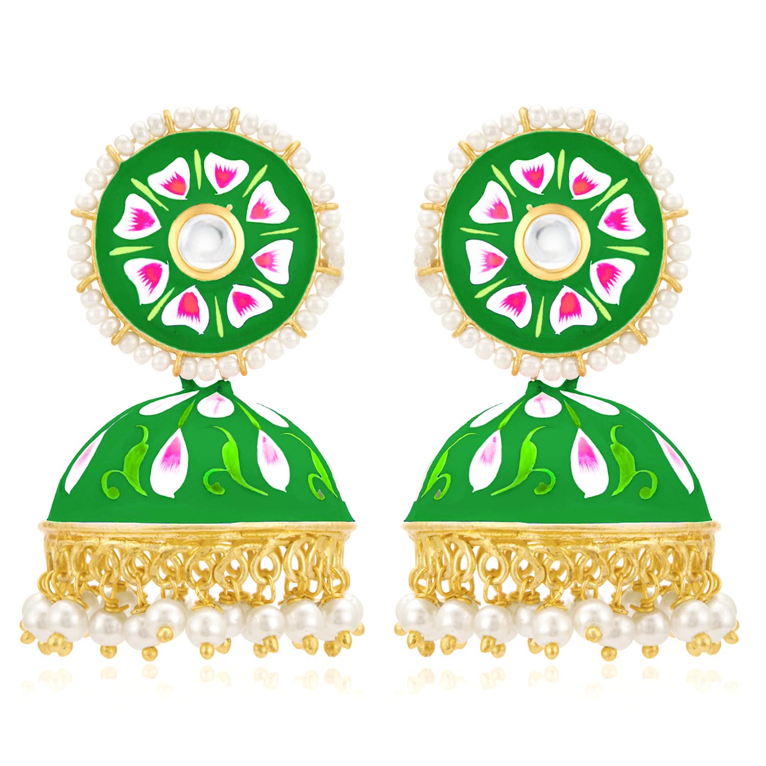 See full amazon price history chart for Peora Gold Plated Green Meenakari Enamel Jhumki Earrings for Women Peora Gold Plated Green Meenakari Enamel Jhumki Earrings for Women (B09412TZJF) Amazon Price History, Amazon Price Tracker
