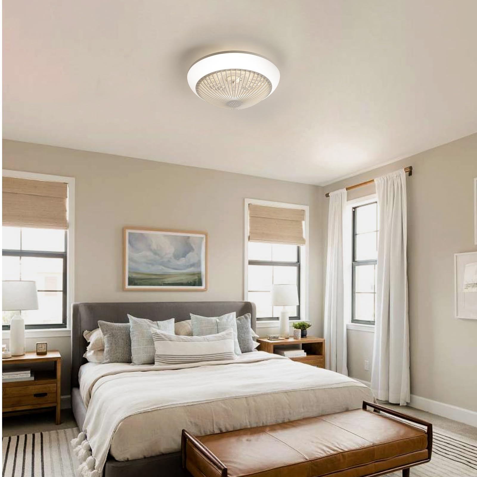 Ventilatore da soffitto con luce LED RGB e telecomando, 38 cm