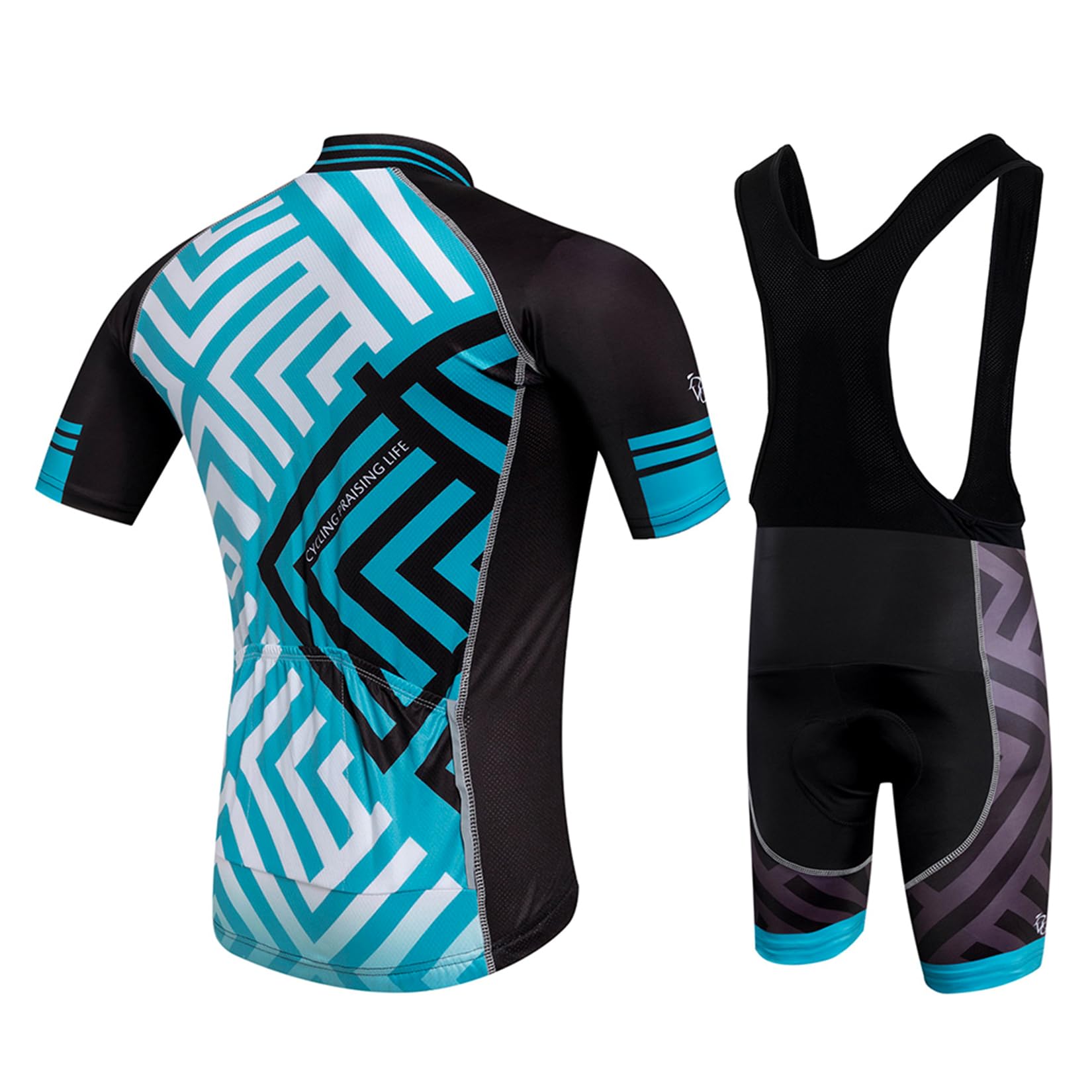 Meicynhoger Ropa Ciclismo Verano para Hombre,Ciclismo Maillot y Culotte Pantalones Cortos Transpirable