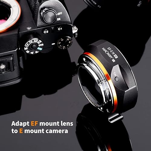 Miniatura 3 de Adaptador de lente electrónico EF/EF-S a E, anillo adaptador de montaje de lente de enfoque automático K&F Concept compatible con lente de montaje