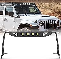 Nilight Windshield Frame Cover w/ 4x LED Lights for 2018-2026 Jeep Wrangler JL JLU & Gladiator JT - Rustproof Steel Sun Visor