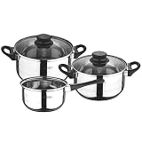 San Ignacio SG-8050 - Batería de Cocina, Acero Inoxidable, Plateado, 3 cuerpos Plateado 3 cuerpos