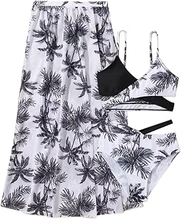 Traje de baño de dos piezas para niñas con estampado floral de tres piezas traje de baño para estudiantes bebé nacimiento regalo padre