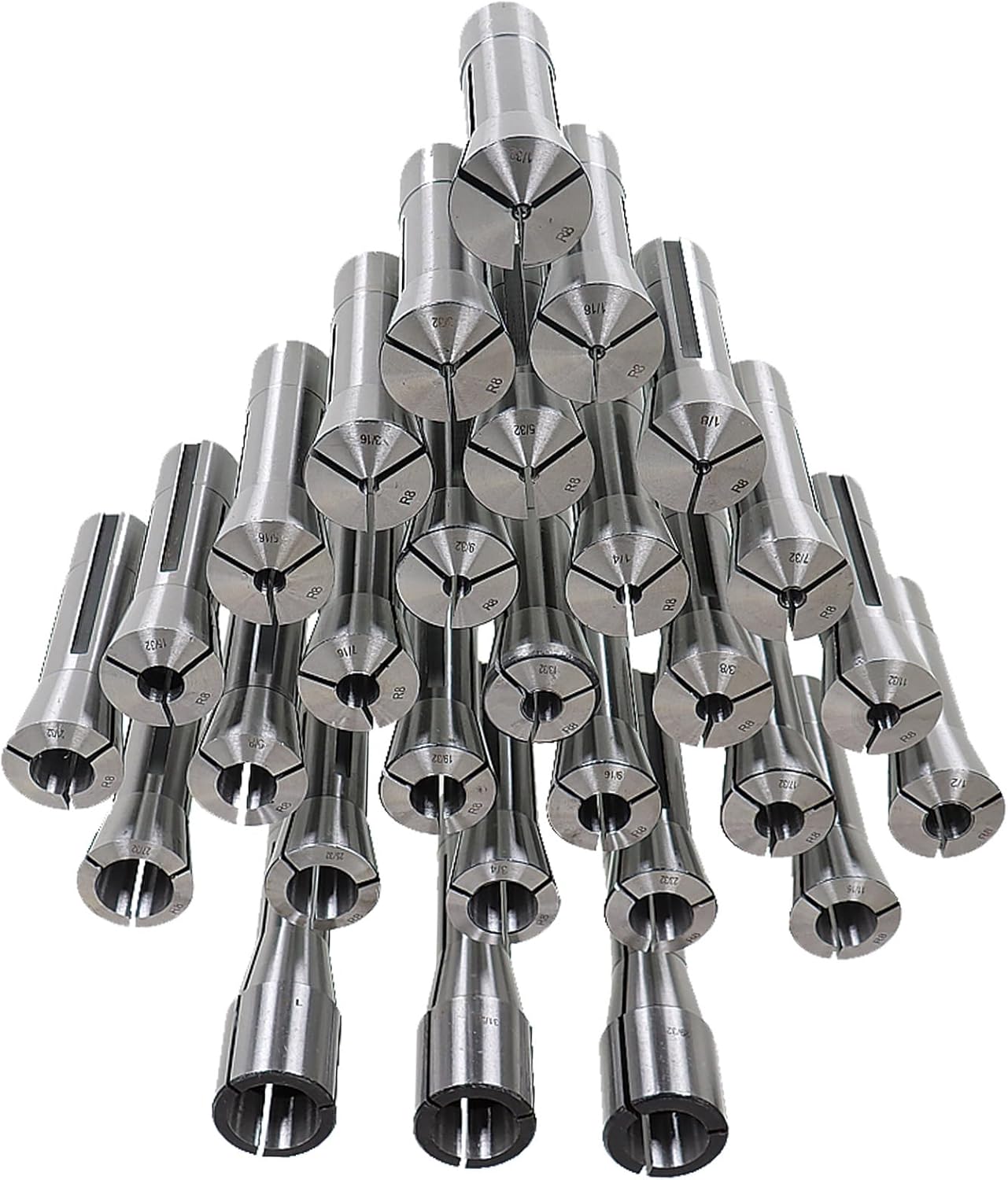 29PCS R8 1/32-1 Inch Steel Spring Collet Set Fit for CNC Milling Chuck Lathe Tool Holder