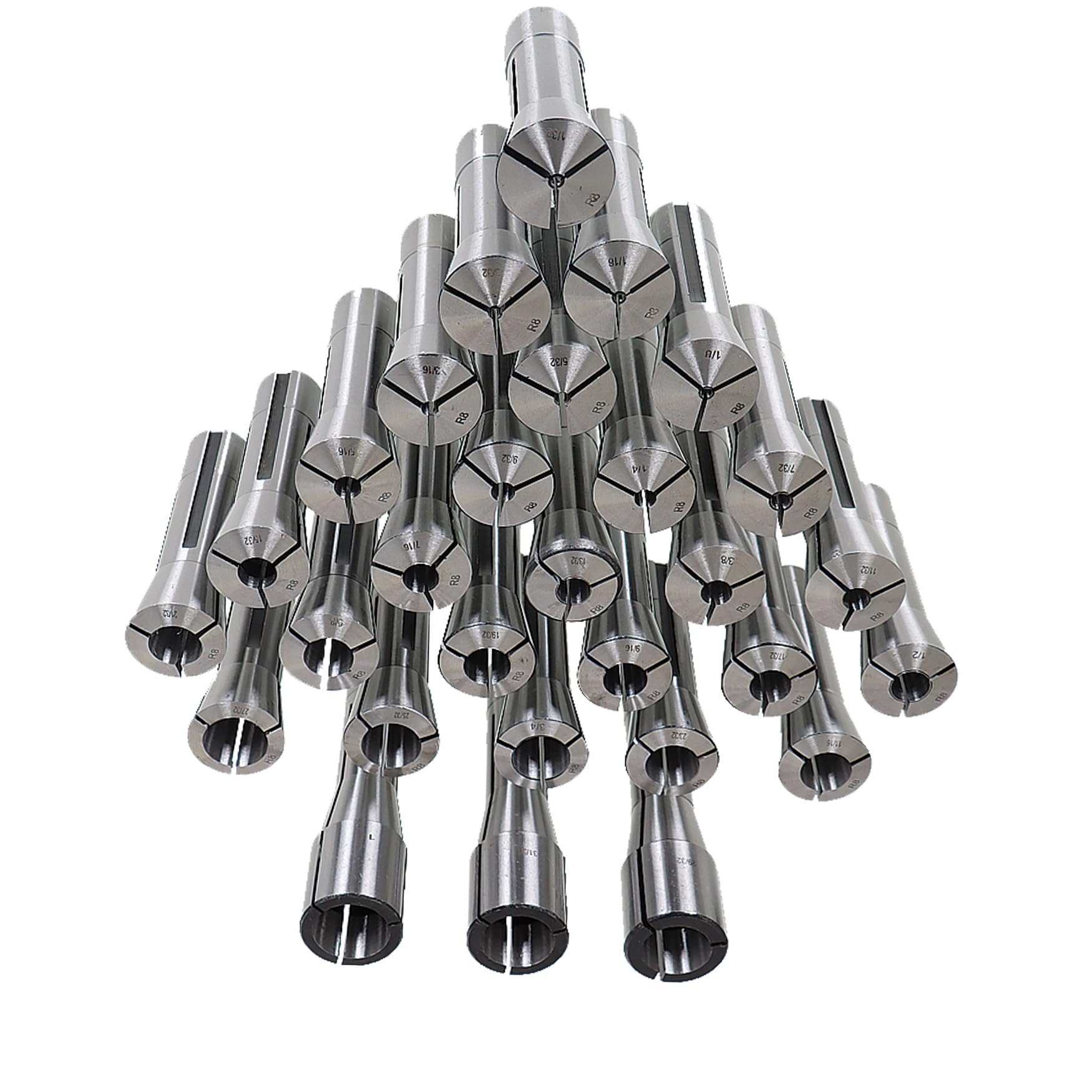29PCS R8 1/32-1 Inch Steel Spring Collet Set Fit for CNC Milling Chuck Lathe Tool Holder