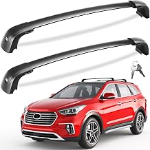 Tuyoung 300lbs Lockable Roof Rack Cross Bars Compatible with Hyundai Santa Fe 2013 2014 2015 2016 2017 2018 with Flush Side Rails Aluminum Roof Rails Crossbars Bars Rooftop Cargo Carrier Luggage