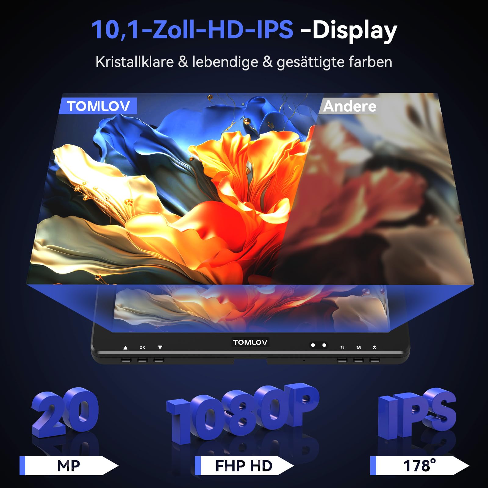 TOMLOV DM9 Max 10,1-Zoll Digitales Mikroskop 20MP LCD Vergrößerung HD IPS Bildschirm 64 GB