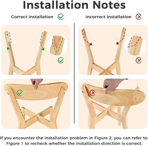 Miniatura 4 de DELAVIN Soild - Juego de 2 sillas de comedor de madera de roble, sillas de comedor modernas de mediados de siglo, color natural Natural,Negro