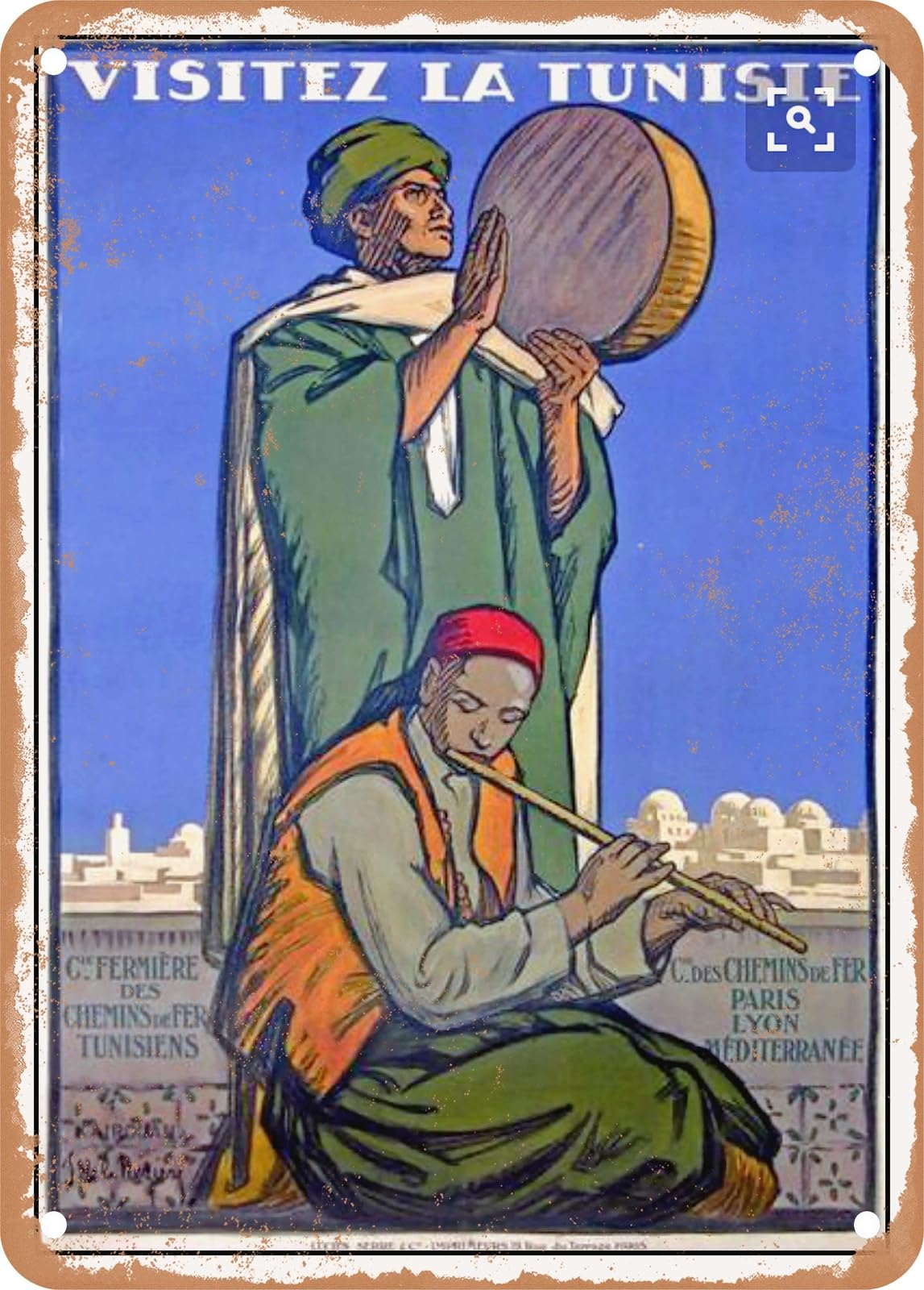 Miaomansenstore Metal Sign - 1920 Visit Tunisia Vintage Ad Home Decor