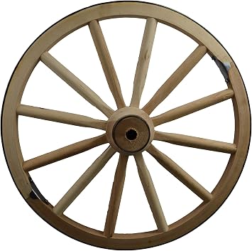 Decorative - Wood Wagon Wheel - 24 Inch x 2 Inch Steam Bent Hickory Wagon Wheel with Wooden hub
