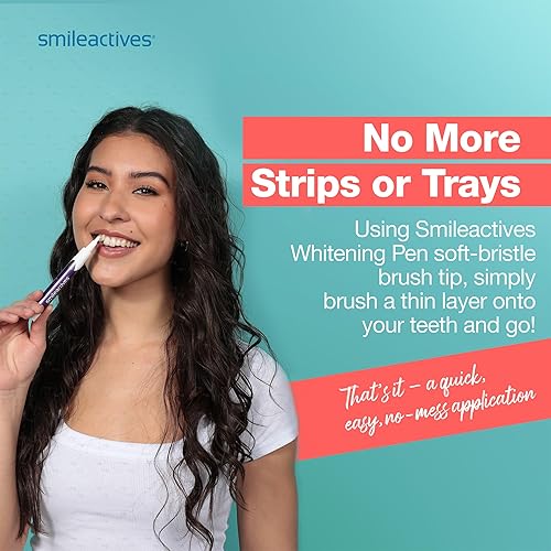 Miniatura 6 de Smileactives Bolígrafo blanqueador de dientes para sonrisa blanca, blanqueador de dientes rápido y removedor de manchas con punta de cepillo de